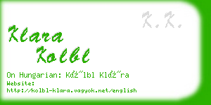 klara kolbl business card